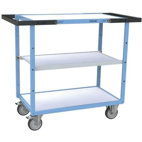 Carrello A Doppia Maniglia 3 Ripiani 85 X 50 Cm Ruote TPE 250 Kg,-image