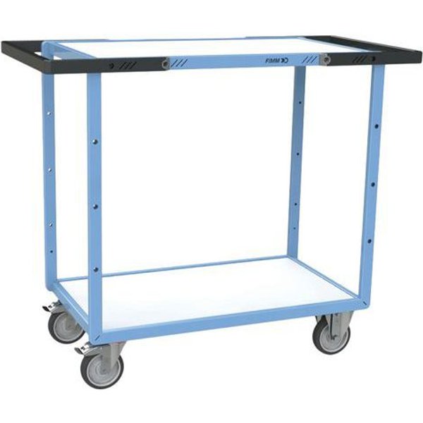Carrello A Doppia Maniglia 2 Ripiani 100 X 60 Cm Ruote TPE 250 Kg,-image