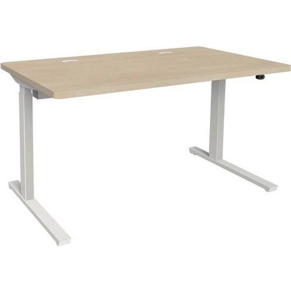 Adema+ Scriv Reg Elettr 140X80Cm Rip Rovere Natur/Bian,-image