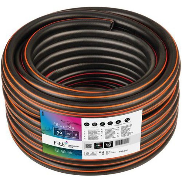 Tubo D'irrigazione Profy Nero - Ø 19 Mm X 50 M - Fitt,-image