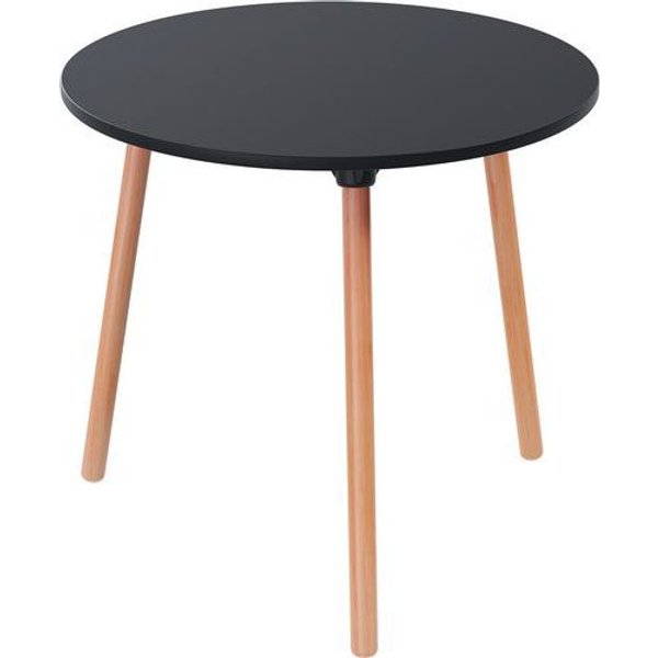 Tavolo Ristorazione Palomba Rotondo 80 Cm Ripiano Nero,-image