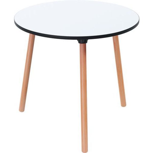 Tavolo Per Ristorazione Palomba Rotondo 80 Cm Ripiano Bianco,-image