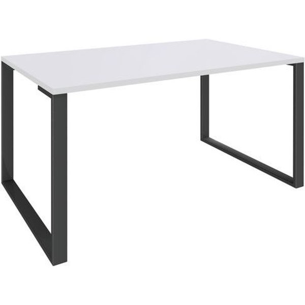 Scrivania 120X80 Bianco/Piedi Carbone,-image