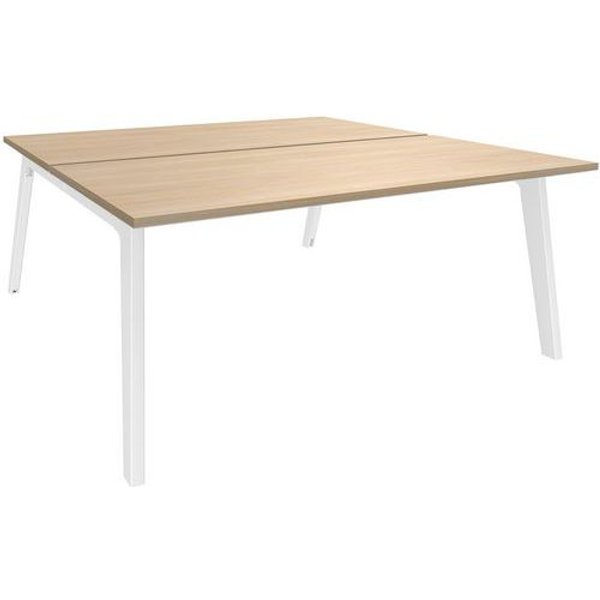 Scrivania A Due Lati L120Xp163, Rovere Chiaro/Bianco,-image