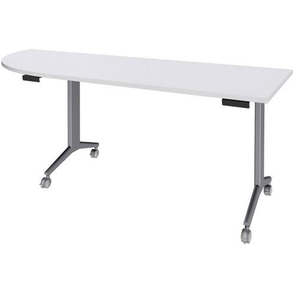 Tavolo 200X80 Cm Angolo Sx Bianco/Piede Alluminio,-image