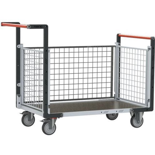 Carrello Grigliato Ruote TPE 2 Sponde - 965X580-250-Lamiera,-image