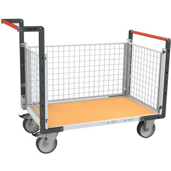 Carrello Grigliato Ruote TPE 2 Sponde-965X580-500-Legno,-image