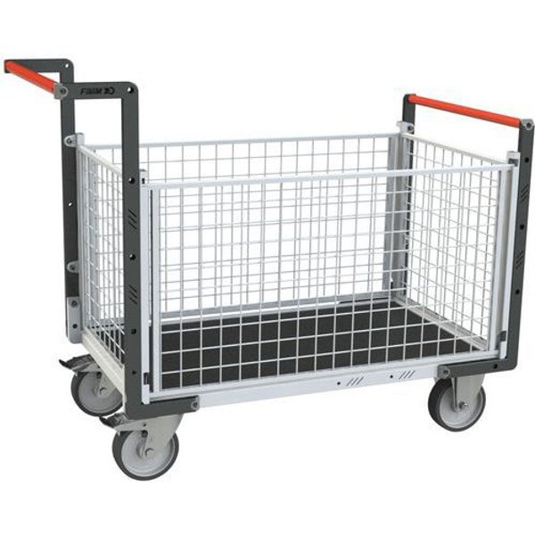 Carrello Grigliato Ruote TPE 2 Sponde - 965X555-500-Gomma,-image