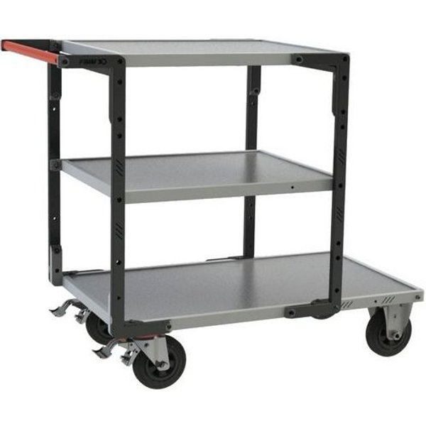 Carrello 1 Ripiano 1000X595 + 2 Ripiani 700X595-Lamiera 400Kg,-image