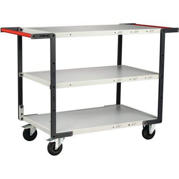 Carrello 250 Kg Ruote CC 3 Ripiani 1000X595 - Melaminico,-image