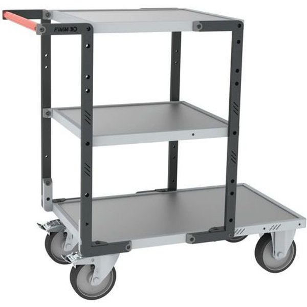 Carrello 1 Ripiano 850X495 + 2 Ripiani 550X495-Lamiera 400Kg,-image