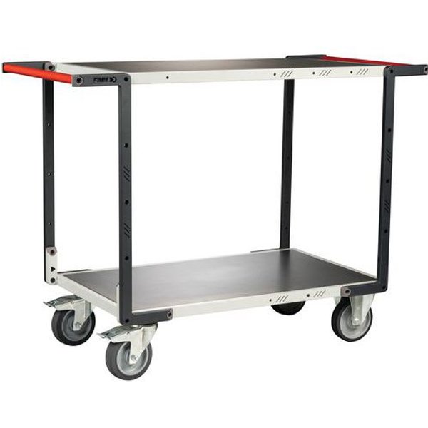 Carrello Flat-Pack Ruote TPE - 2 Ripiani 1000X595 - Lamiera,-image