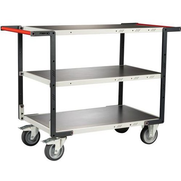 Carrello Flat-Pack Ruote TPE - 3 Ripiani 1000X595 - Lamiera,-image