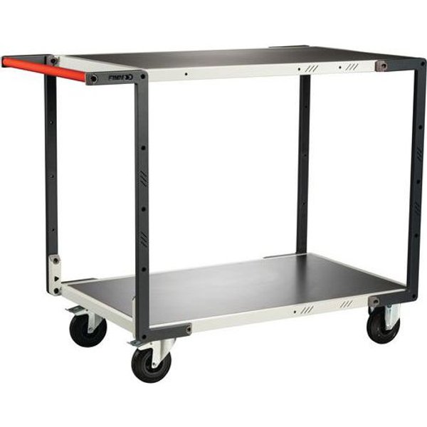 Carrello Montato Ruote CC - 2 Ripiani 1000X595 - Lamiera,-image