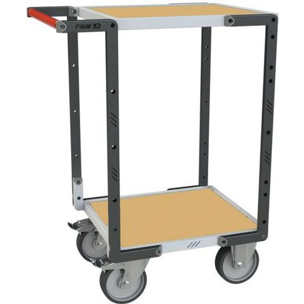 Carrello Montato Ruote CC 400Kg - 2 Ripiani 550X495 - Medio,-image