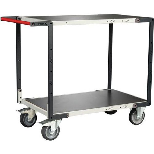 Carrello Montato Su Ruote TPE - 2 Ripiani 850X495 - Lamiera,-image