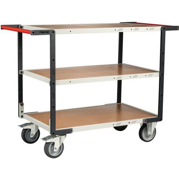 Carrello Montato Ruote TPE 400 Kg - 3 Ripiani 850X495-Medio,-image