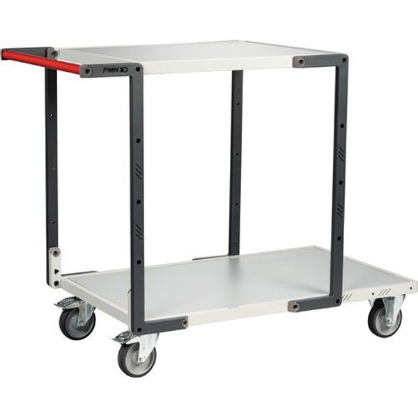 Carrello 250Kg 1 Ripiano 1000X595+1 Ripiano 700X595-Melaminico,-image