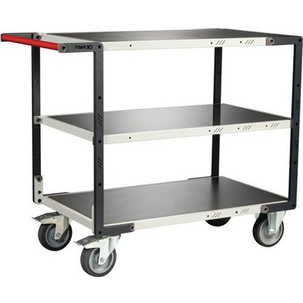 Carrello Montato Ruote TPE - 3 Ripiani 1000X595 - Lamiera,-image
