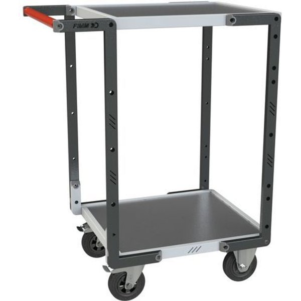 Carrello Montato Ruote TPE - 2 Ripiani 1115X750 - Lamiera,-image