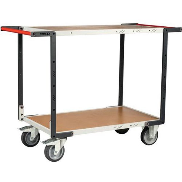 Carrello Montato Ruote TPE 400Kg - 2 Ripiani 1000X595-Medio,-image