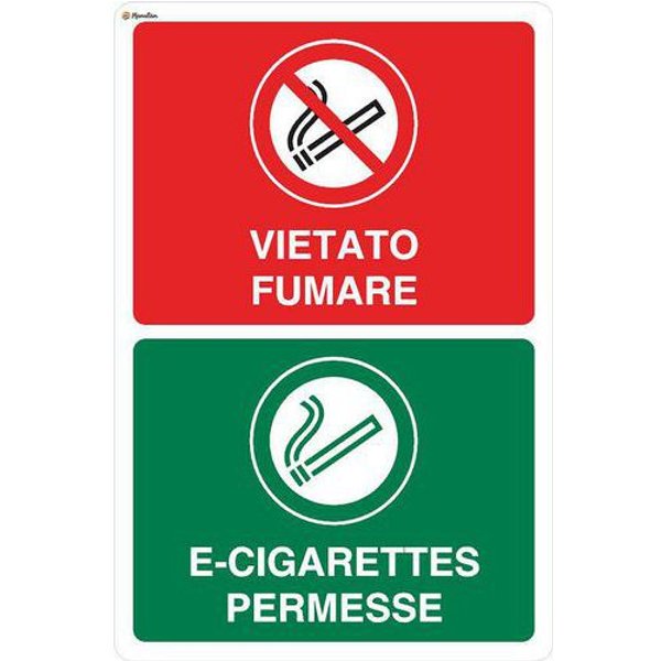 Vietato Fumare E-Cigarettes Permesse 200X300,-image