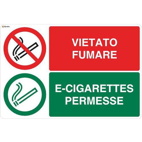 Vietato Fumare E-Cigarettes Permesse 300X200,-image