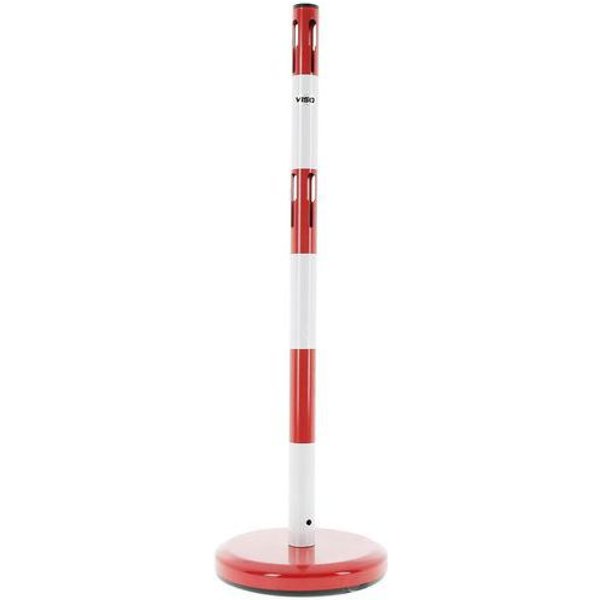 Viso - Paletto Di Segnalazione Acciaio Rosso/bianco Catena E Base-image