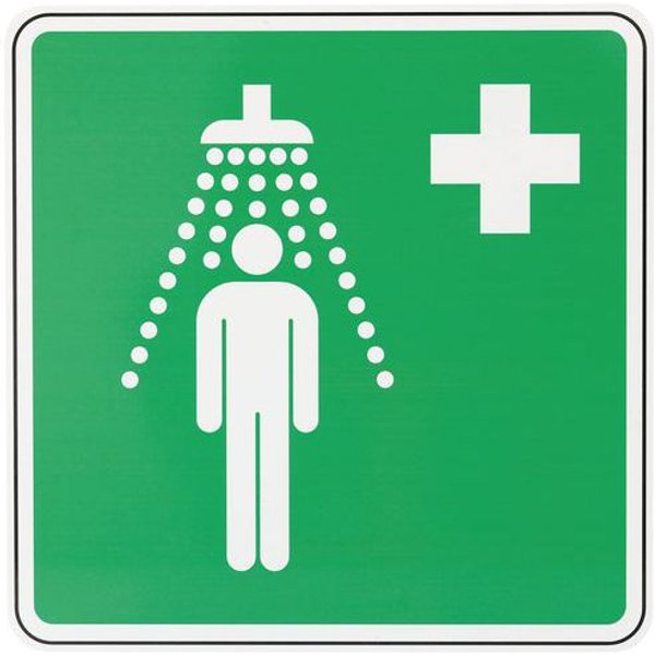 Cartello Di Emergenza-doccia Di Sicurezza-all-200x200mm - Manutan-image