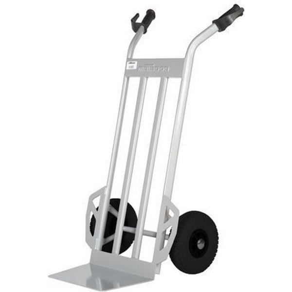 Carrello In Acciaio Con Sponda Sollevata - Ruote Pneumatiche - Portata 350 Kg,-image