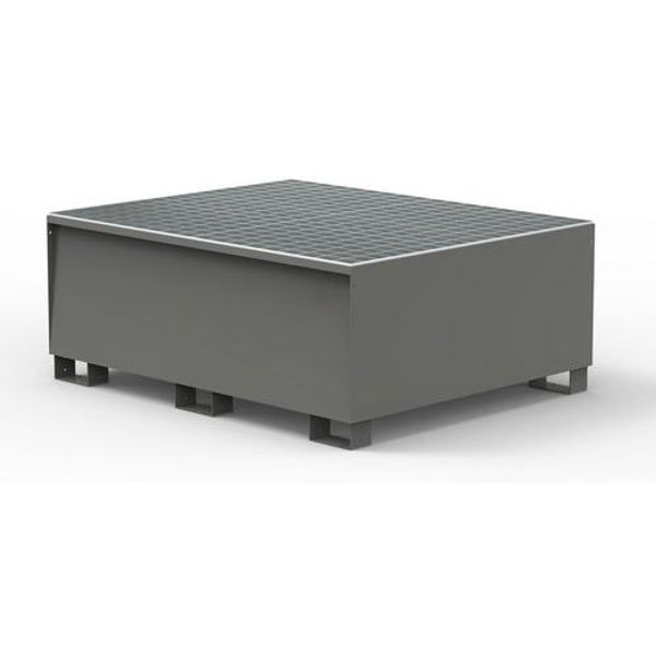 Vasca Con Griglia Zincata Per 1 Ibc - 1000 L Grigio RAL7000,-image