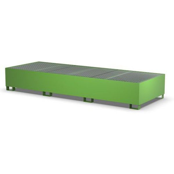 Vasca Con Griglia Zincata Per 3 IBC- 2000 L Verde RAL6018,-image