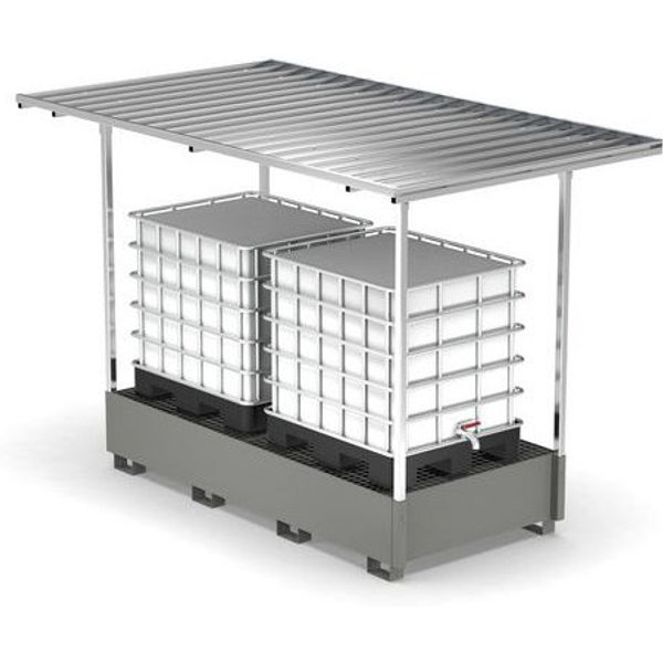 Vasca Con Tettoia 1400L 2 Ibc - Grigio RAL7000,-image