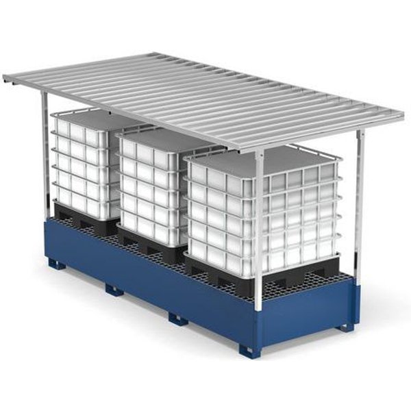 Vasca Con Tettoia 2000L 3 Ibc - Blu RAL5012,-image