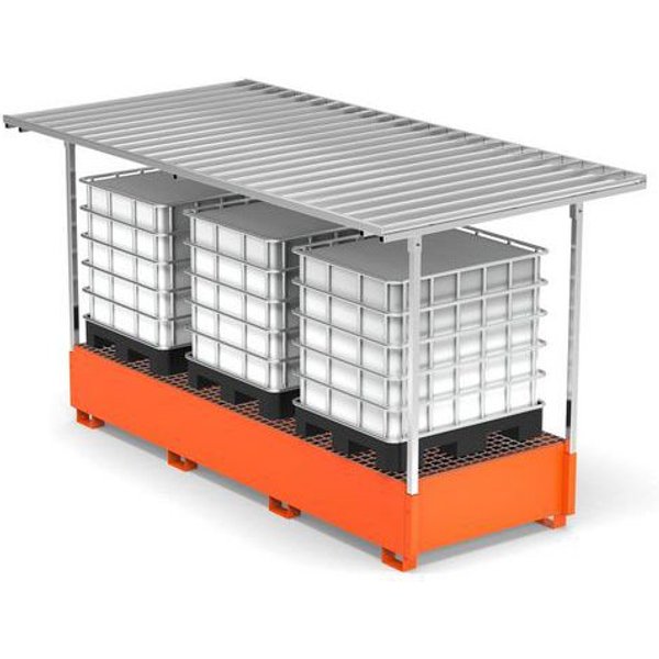 Vasca Con Tettoia 2000L 3 Ibc - Arancione RAL2004,-image