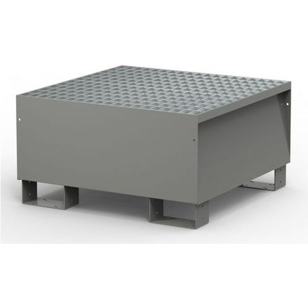 Vasca Con Griglia Zincata Per 1 Fusto - 200 L Grigio RAL7000,-image