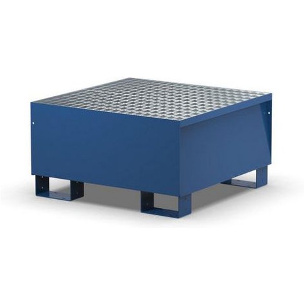 Vasca Con Griglia Zincata Per 1 Fusto - 200 L Blu RAL5010,-image