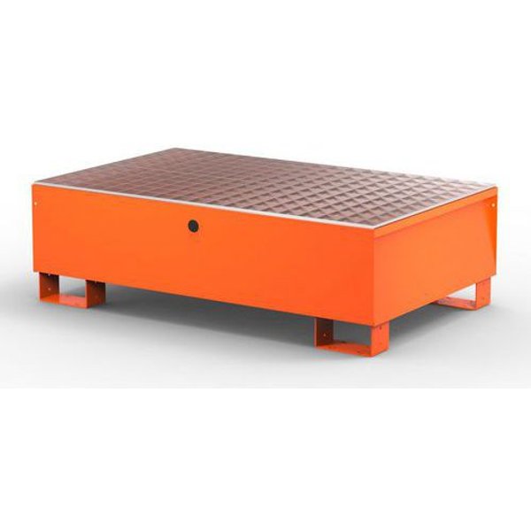 Vasca Modulare Con Griglia Per 2 Fusti - 200 L RAL2004,-image