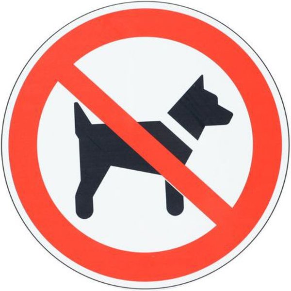 Cartello Accesso Vietato Ai Cani - Alluminio - 300mm - Manutan-image