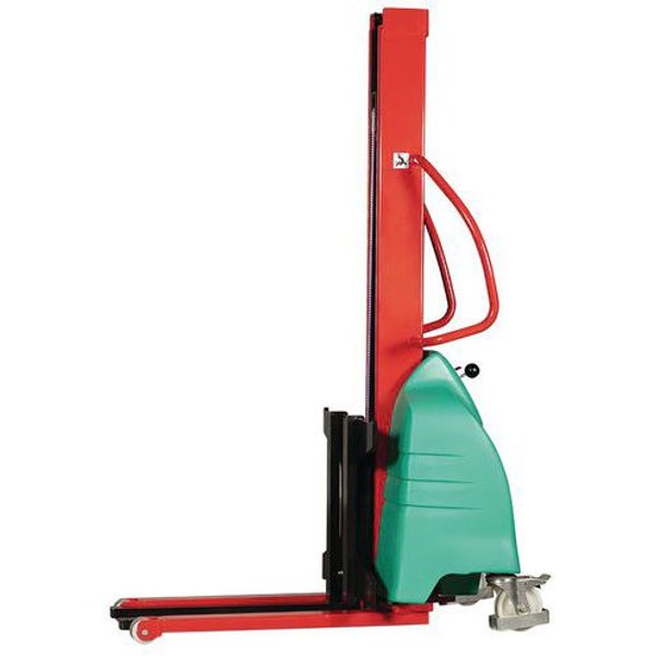 Carrello Elevatore Semi-Elettrico Mono Montante Braccio Gru,-image