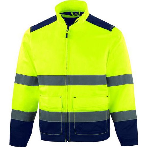Giacca Alta Visibilità Cl2-Giallo Fluo/Blu Marina T.S,-image