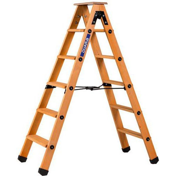 Duarib - Scaletta A Doppia Salita In Legno 2x5 Gradini + Pedana-image