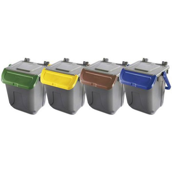 Pattumiera Per Riciclaggio In Plastica Blu 25L-Mobil Plastic,-image