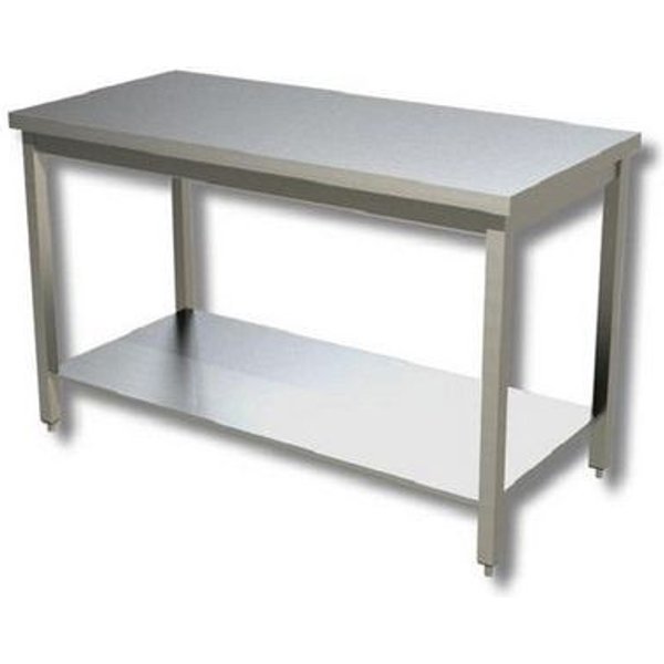 Tavolo Lavoro Inox Aisi 304 Dim. 120 X 60 X 85 H,-image