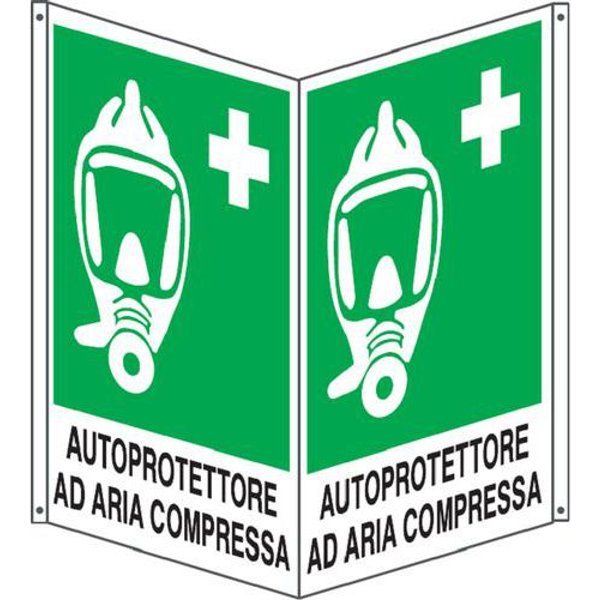 Cartello Emergenza - Bifacciale Verticale - Autoprotettore,-image