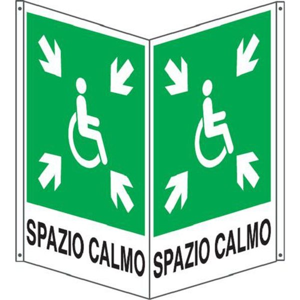 Cartello Emergenza - Bifacciale Verticale - Punto Calmo,-image