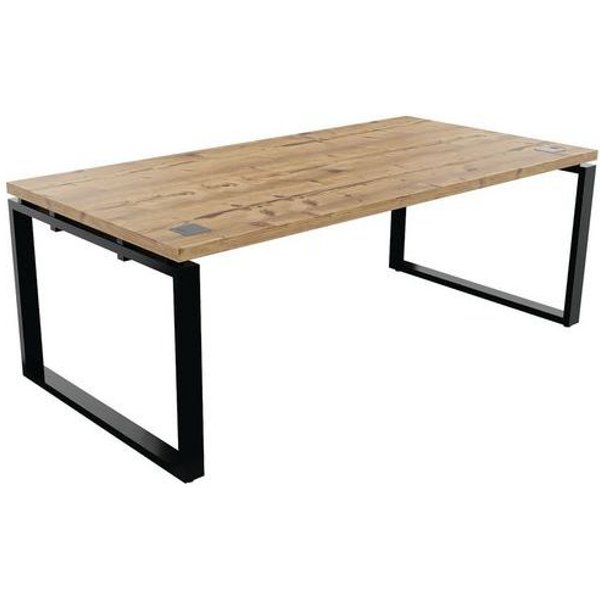 Scrivania Dir L200Xp100Cm Gambe Nero/Legno,-image
