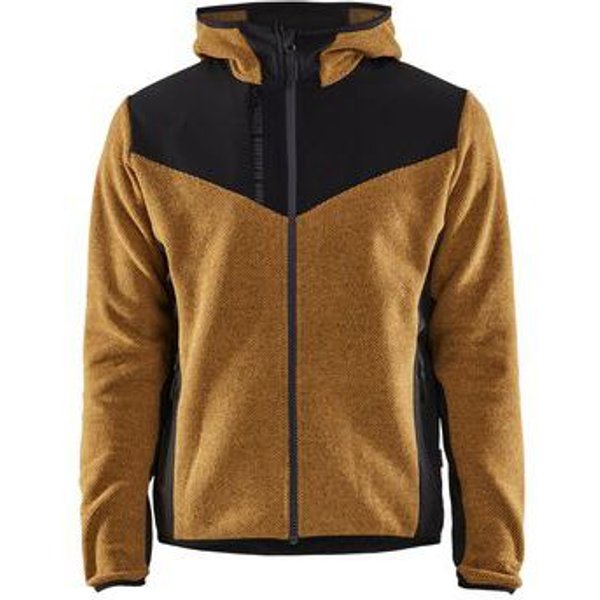 Giacca Da Lavoro In Tricot Jacquard Miele Dorato/Nero,-image