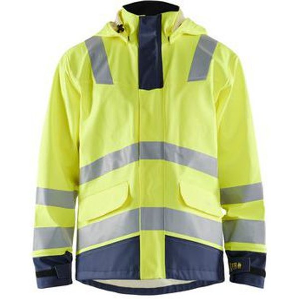 Giacca Ignifuga Antipioggia Giallo Fluo/Blu Marina,-image