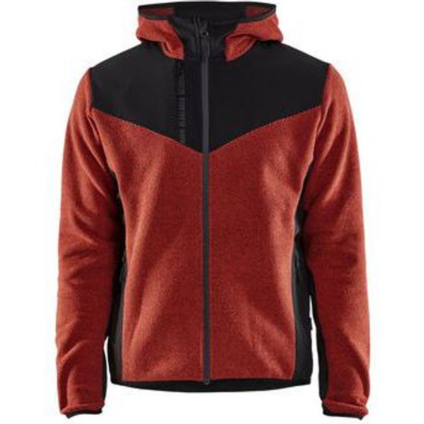 Giacca Da Lavoro Tricot Jacquard Rosso Mattone/Nero,-image